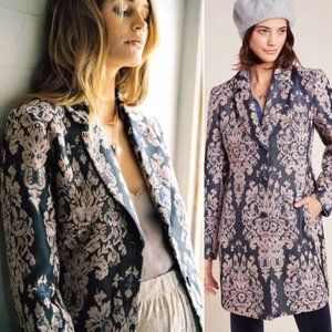 ANTHROPOLOGIE Luisa Jacquard Denim Coat